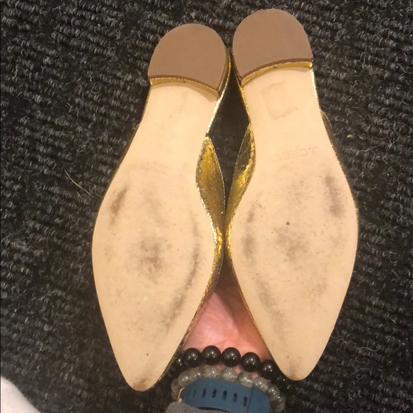 J. Crew Gold Shimmery Slip On Loafers - Picture 3 of 3